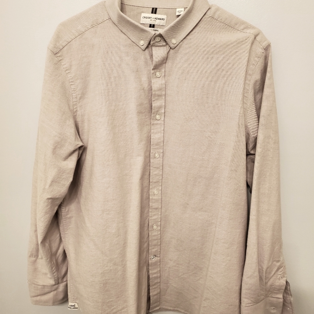 Crosby & Howard Dress Shirt, Size XL, Cream
